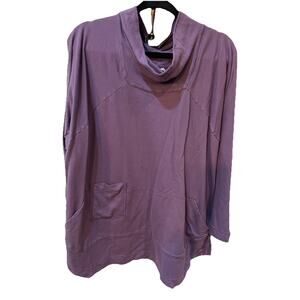 Breakfast In Tokyo Sweatshirt Top Purple Cotton Blend Jersey Pullover M Pockets!